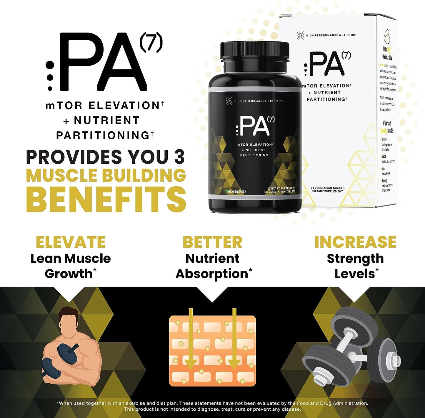 HPN PA(7) Phosphatidic Acid Muscle Builder Top Natural Muscle Builder,30 day supply