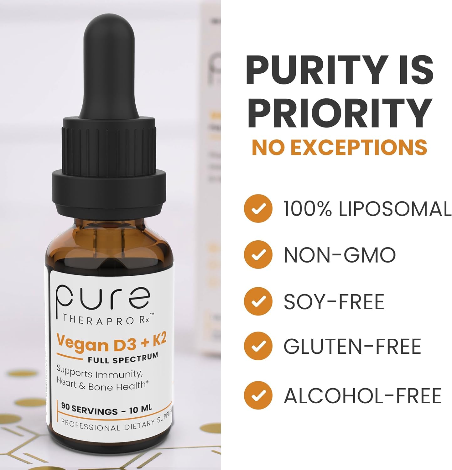 Pure Therapro Rx Vegan D3 + K2 Organic