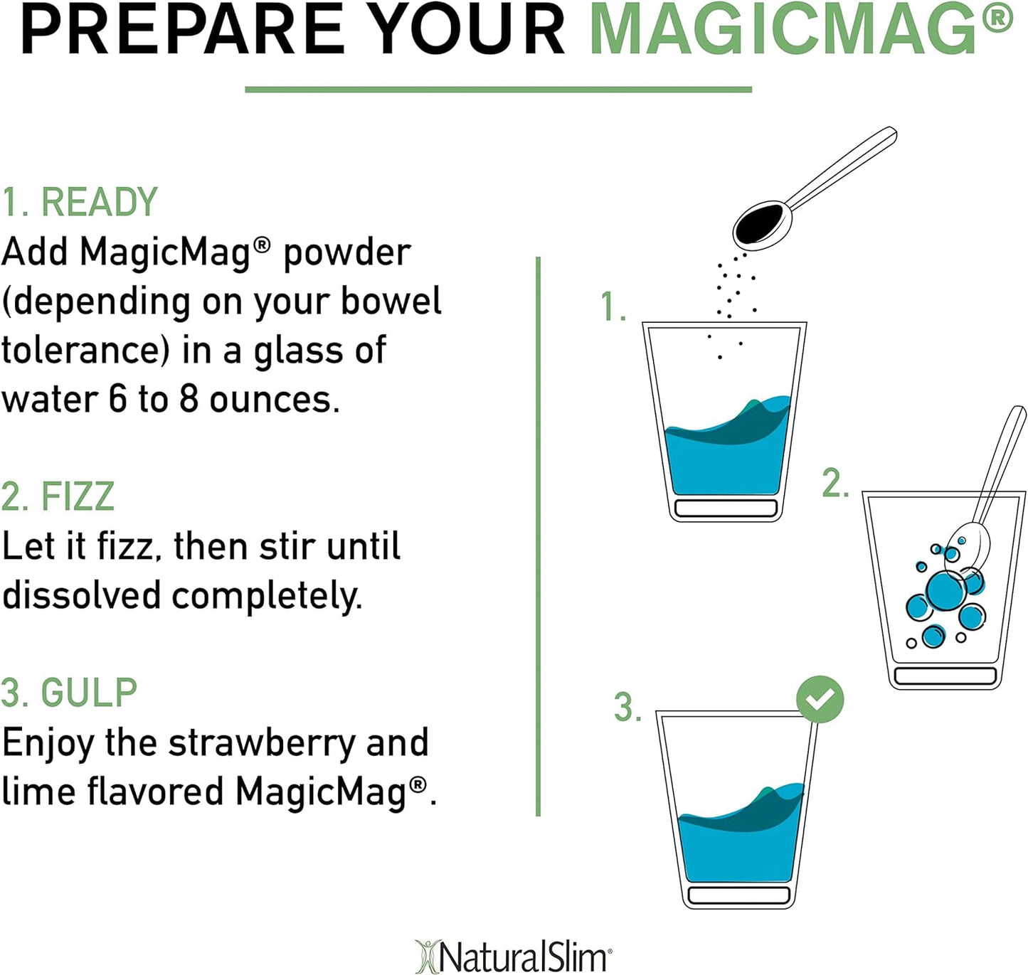 NaturalSlim Magicmag Pure Magnesium Citrate Powder  8oz