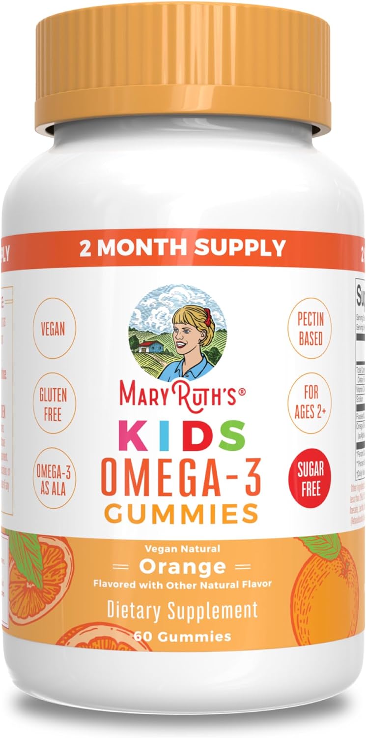 MaryRuth Organics Nutritional Vegan Omega 3 Gummy for Kids 2+ 60 Count