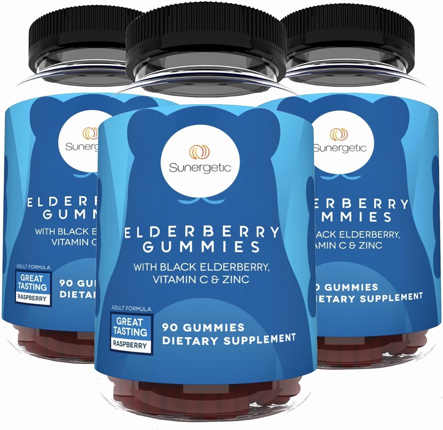 Premium Black Elderberry Gummies – Black Elderberry with Vitamin C & Zinc - 90 gummies