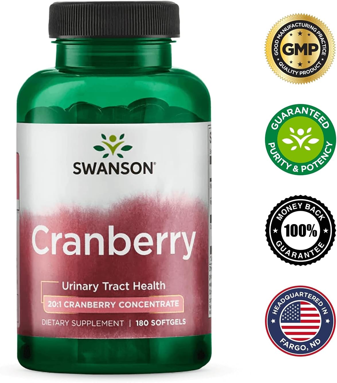 Swanson Cranberry - Supports Urinary Tract Health,180 softgels