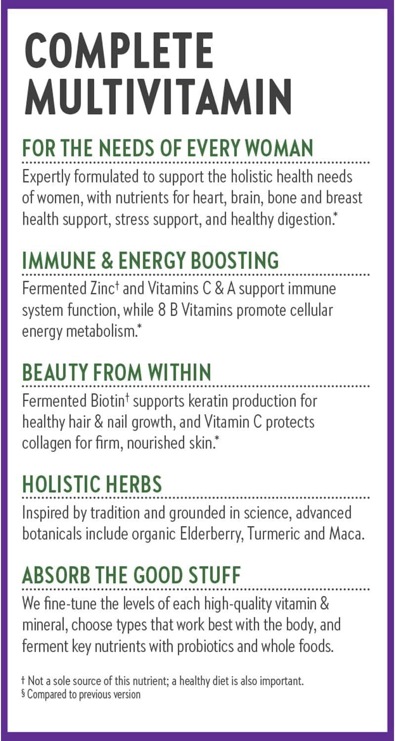 New Chapter Women's Multivitamin for Immune, Beauty + Energy Support with 20+ Nutrients  - 72 Count