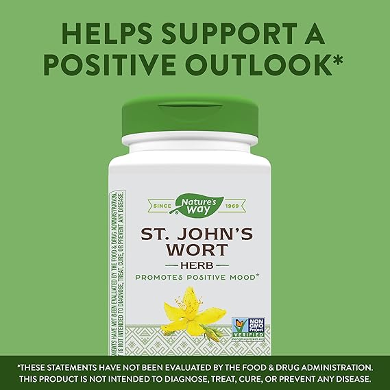 Nature's Way Premium St. John’s Wort Herb, 180 Vegan Capsules