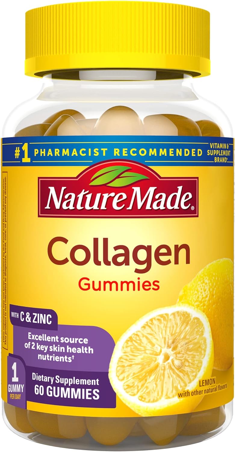 Nature Made Collagen Gummies with Vitamin C,  Zinc 60 Gummies