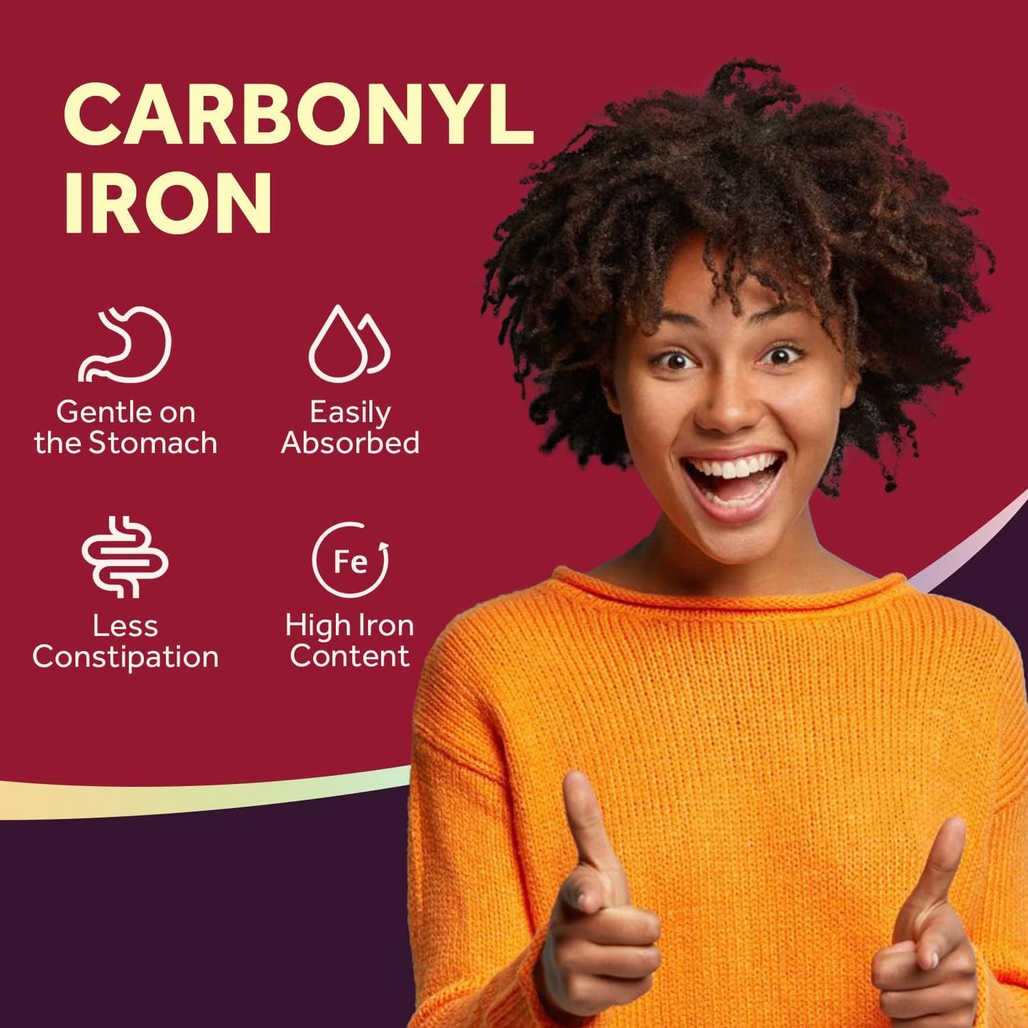 Doctor's Recipes Iron 65 mg Carbonyl Iron with Vitamin C - 60 tablets