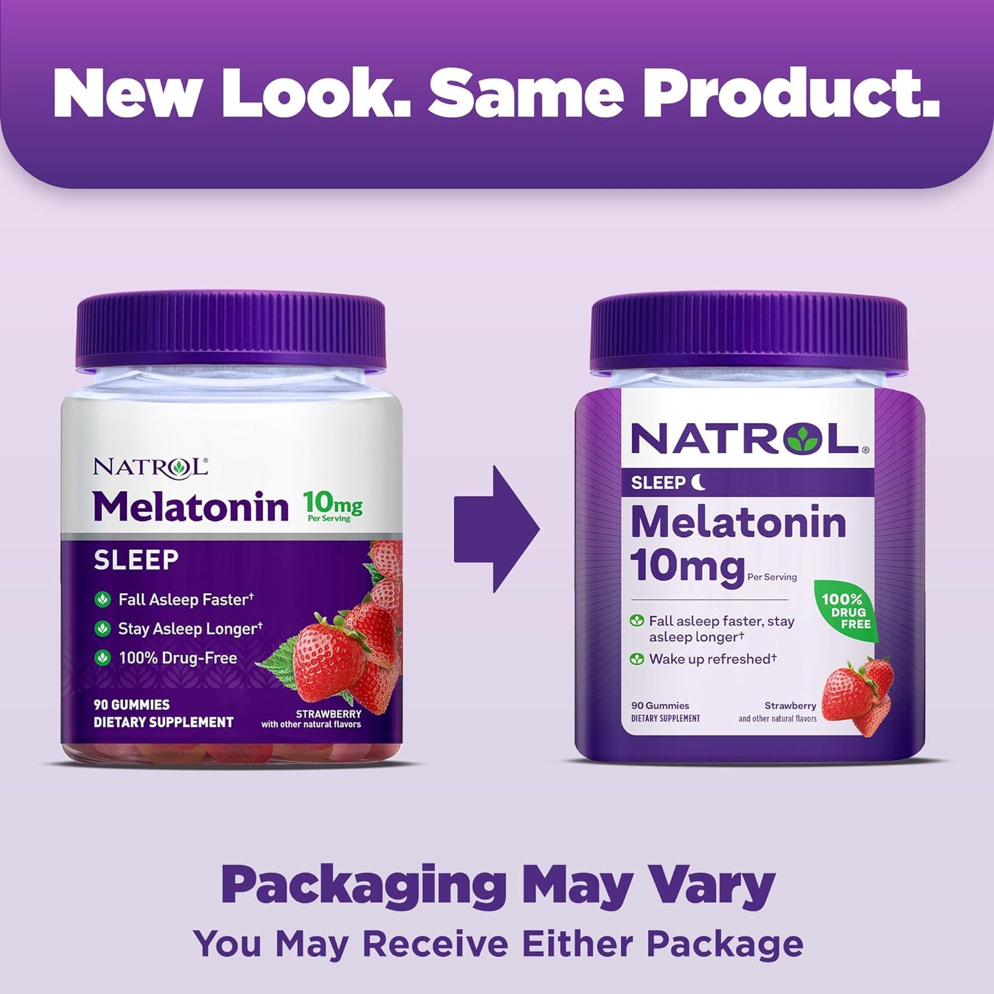 Natrol Melatonin 10mg, Dietary Supplement for Restful Sleep, 90 Strawberry-Flavored Gummies