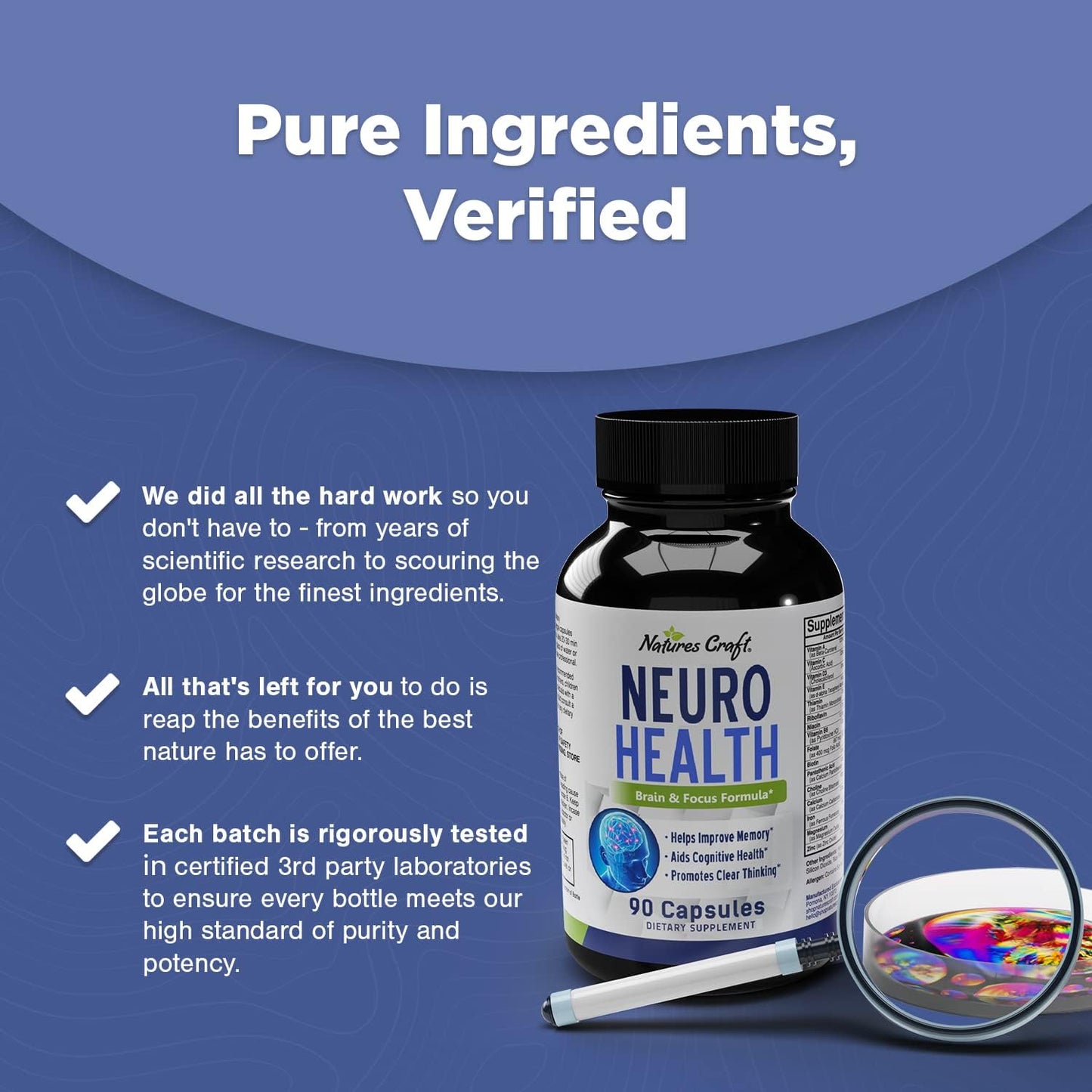 Advanced Nootropics Brain Support Supplement - 90 capsules