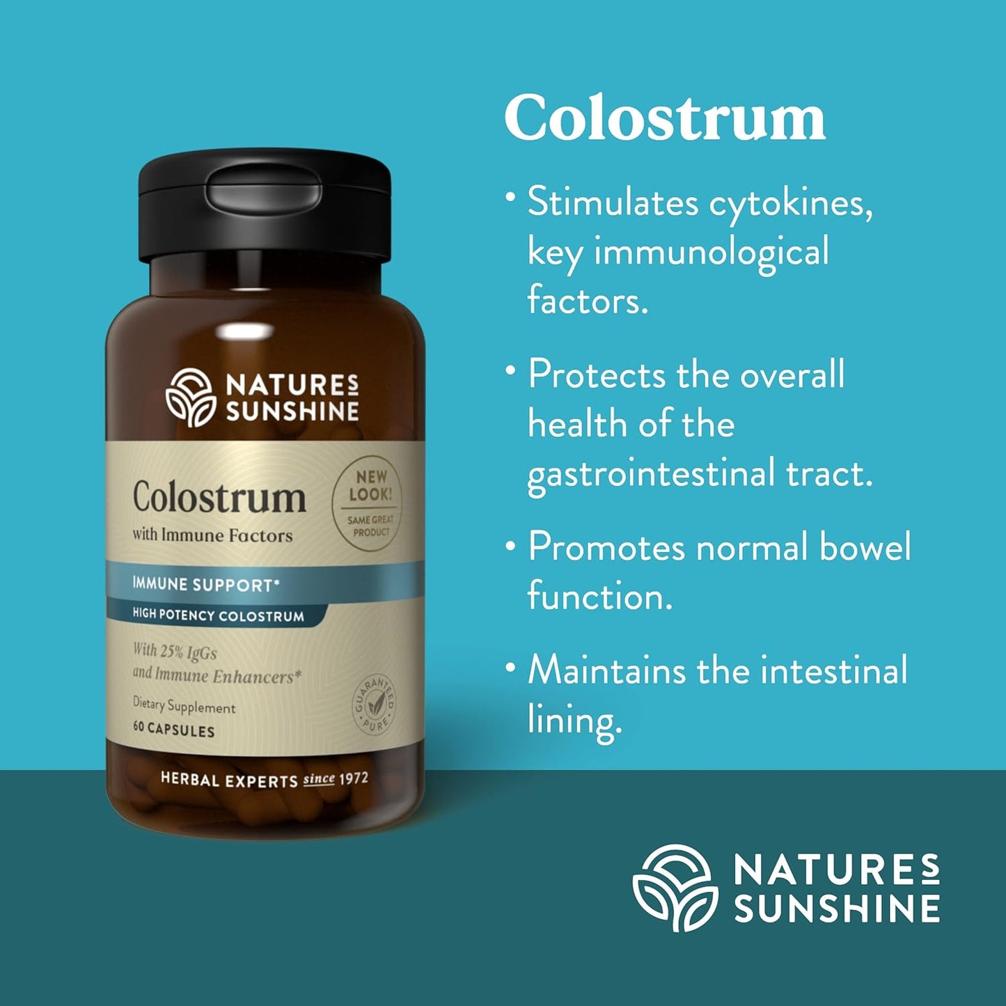 Nature's Sunshine Colostrum with Immune Factors, 60 Capsules