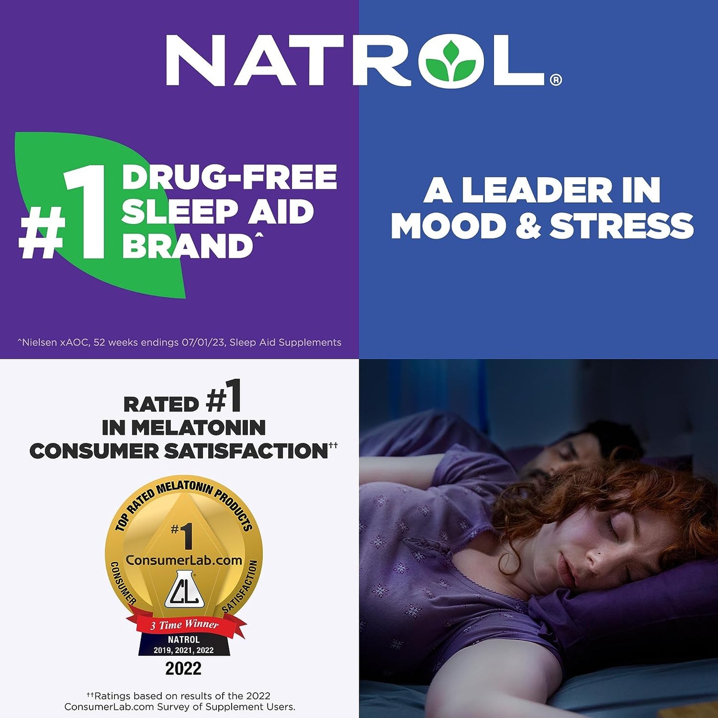 Natrol Sleep+ Calm, Drug Free Sleep Aid Supplement,  60 Count