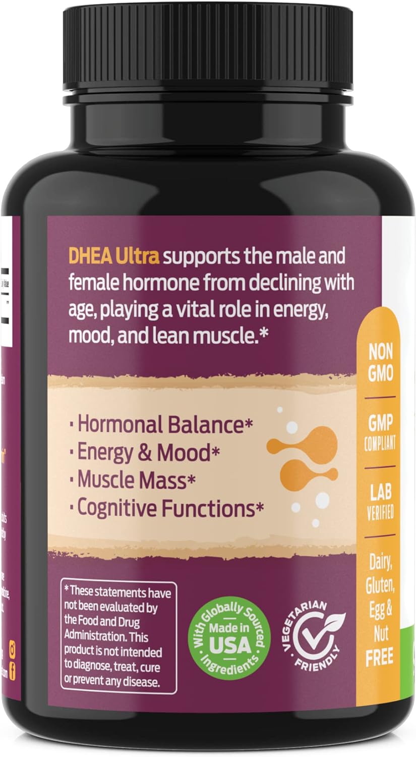 Forest Leaf - DHEA 100mg Daily Hormone Supplement for Women & Men 90 Capsules