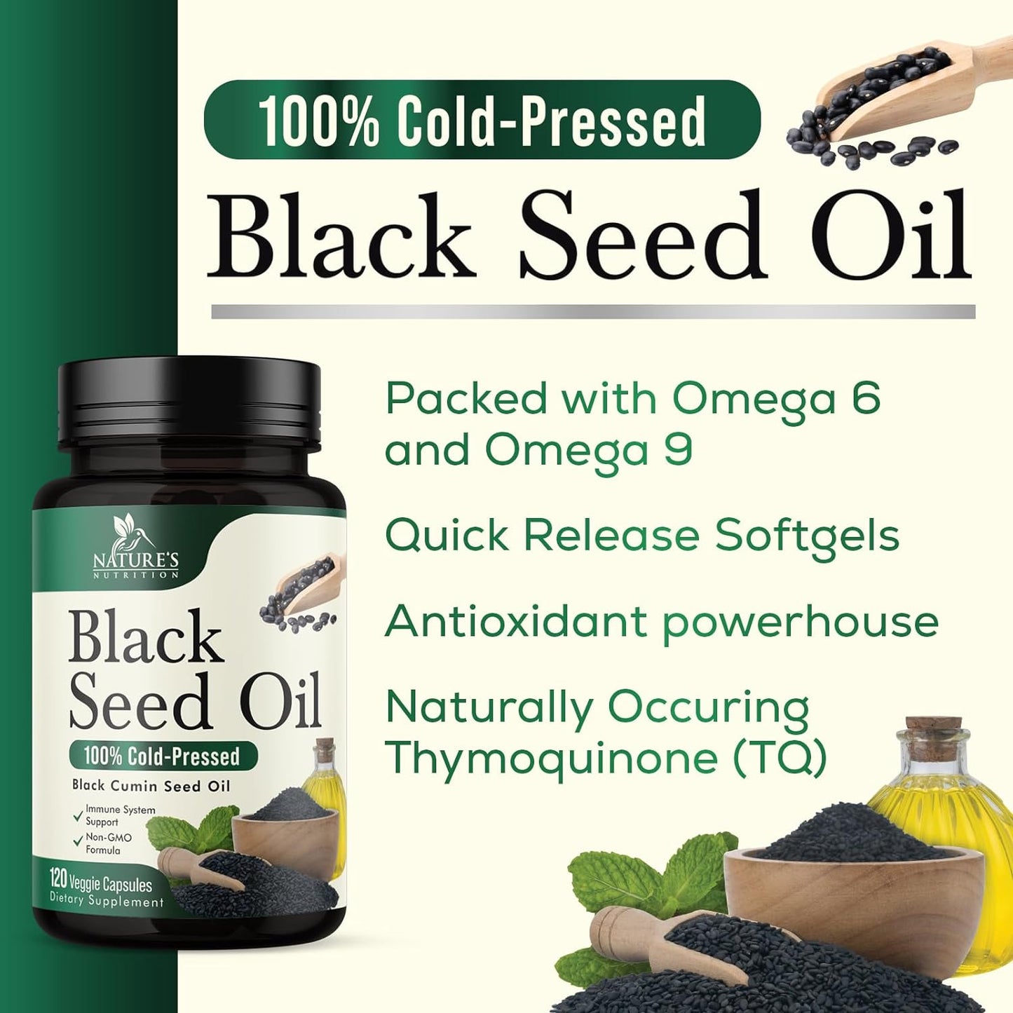 Premium Black Seed Oil Capsules 1000mg -120 Capsules