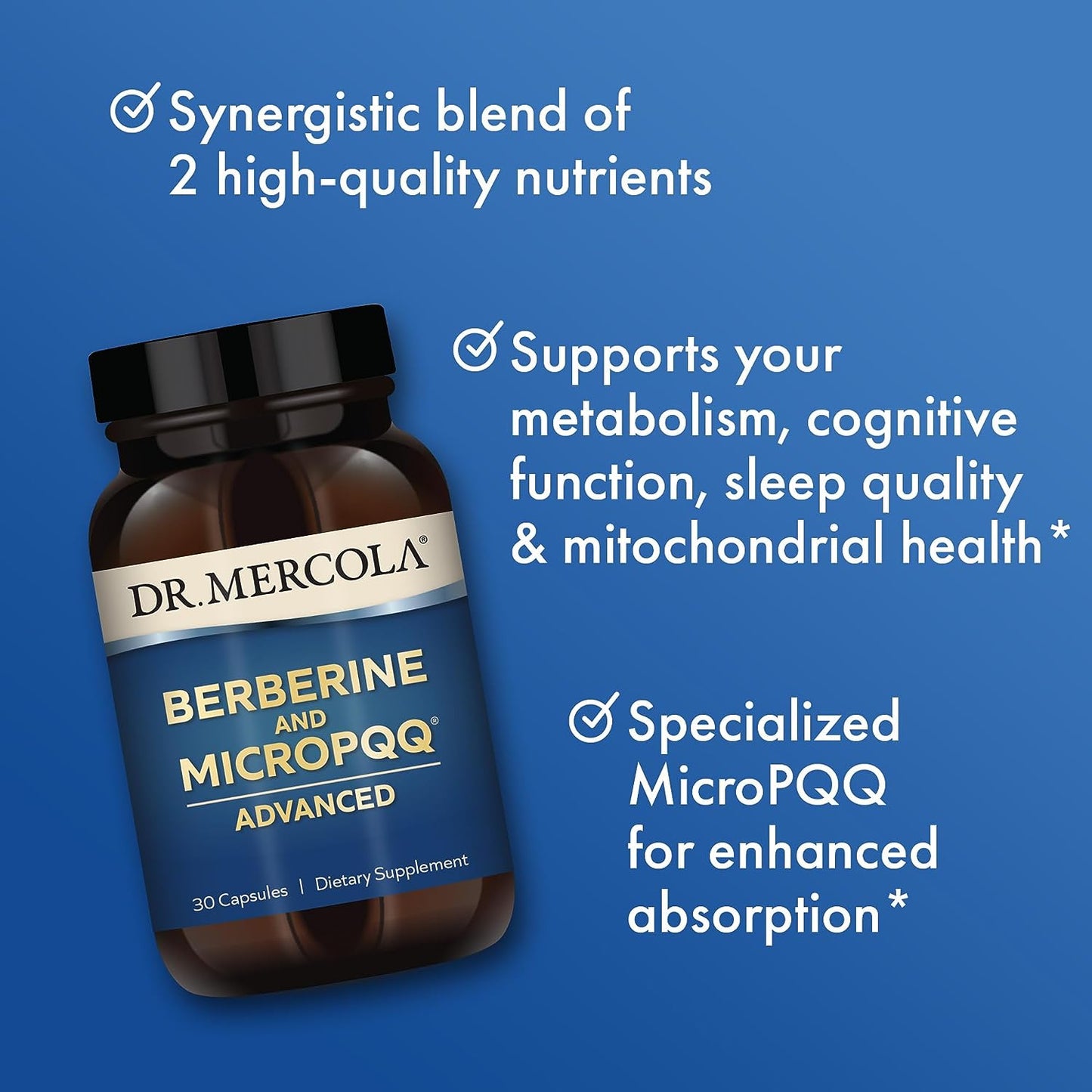 Dr. Mercola, Berberine and MicroPQQ Advanced 30 count