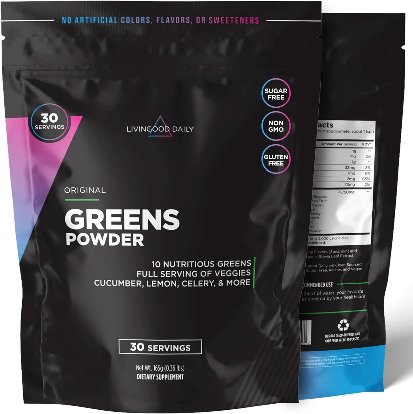 Livingood Daily Greens Powder, 30 Servings