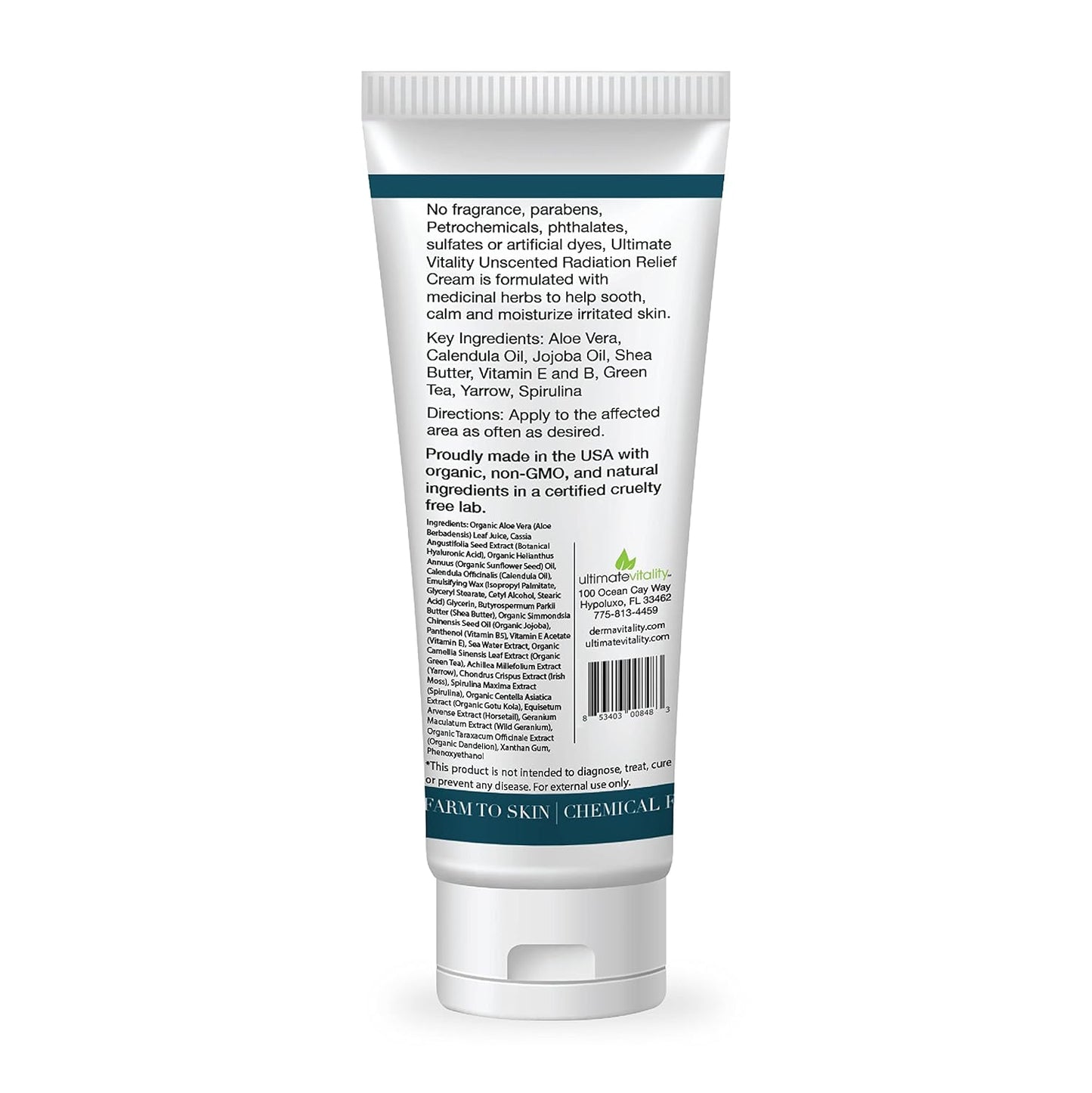 UltimateVitality Unscented Radiation Burn Relief Cream –  6 ounces