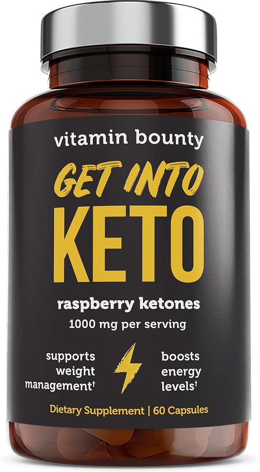 Vitamin Bounty Get Into Keto Pills - Premium Raspberry Ketones , 60 Capsules