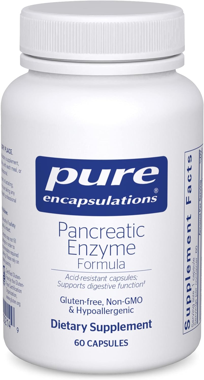 Pure Encapsulations Pancreatic Enzyme Formula - Digestive Enzymes for Digestion - Strengthens Gut Health - 60 Capsules