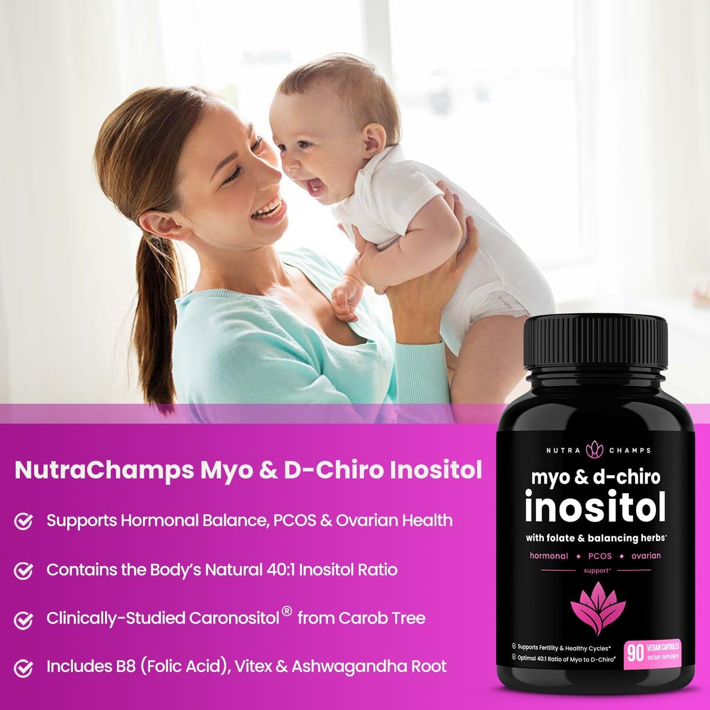 Myo-Inositol & D-Chiro Inositol Supplement 90 count