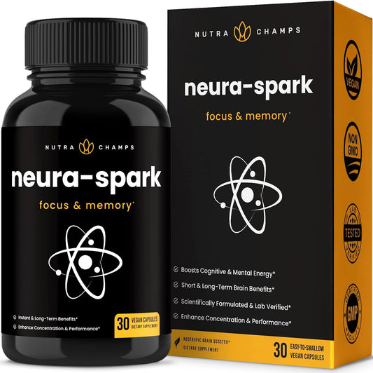 NeuraSpark Premium Brain Supplement for Focus, Memory & Mental Energy - 30 capsles