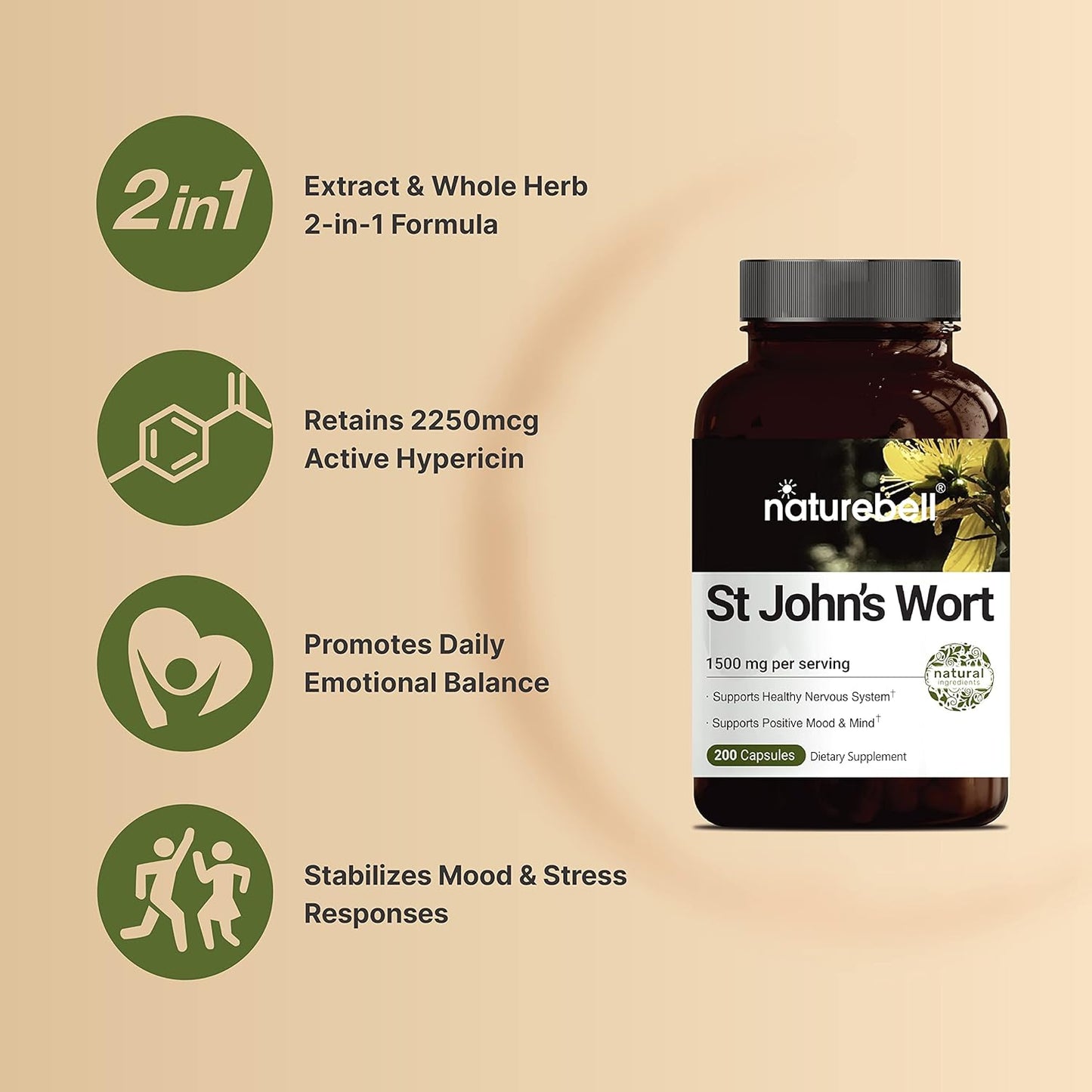 St John's Wort Supplement, , 200 Capsules