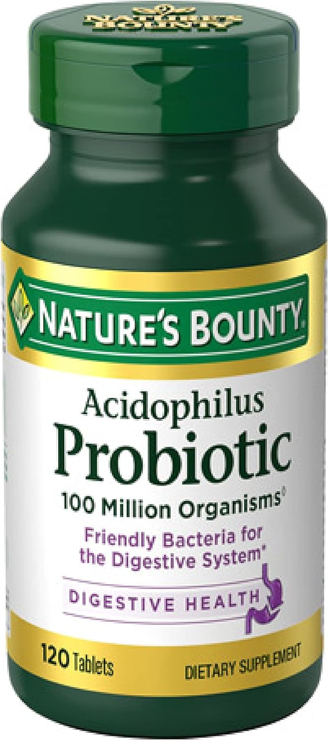 Nature's Bounty Acidophilus Probiotic, Daily Probiotic Supplement, 120 Tablets