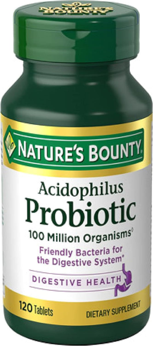 Nature's Bounty Acidophilus Probiotic, Daily Probiotic Supplement, 120 Tablets