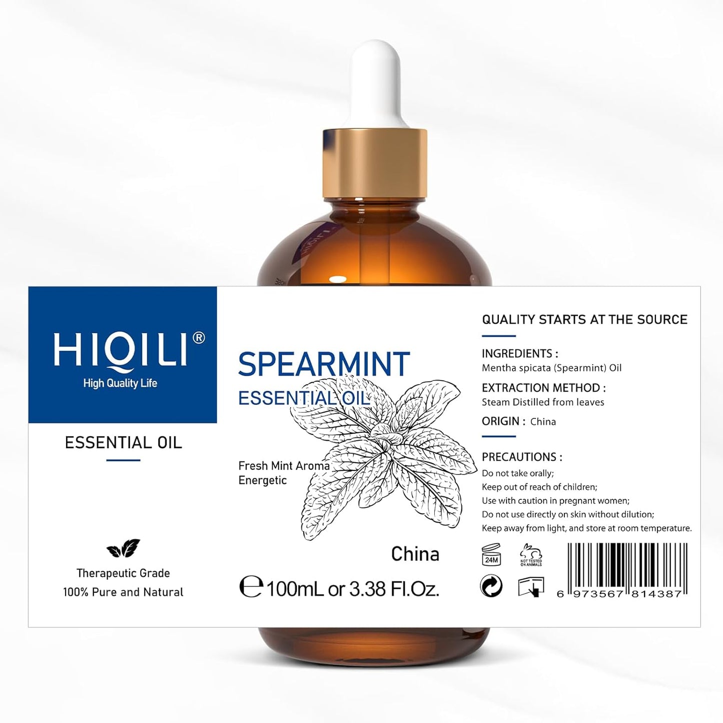 HIQILI 100ML Spearmint Essential Oil for Skin Care