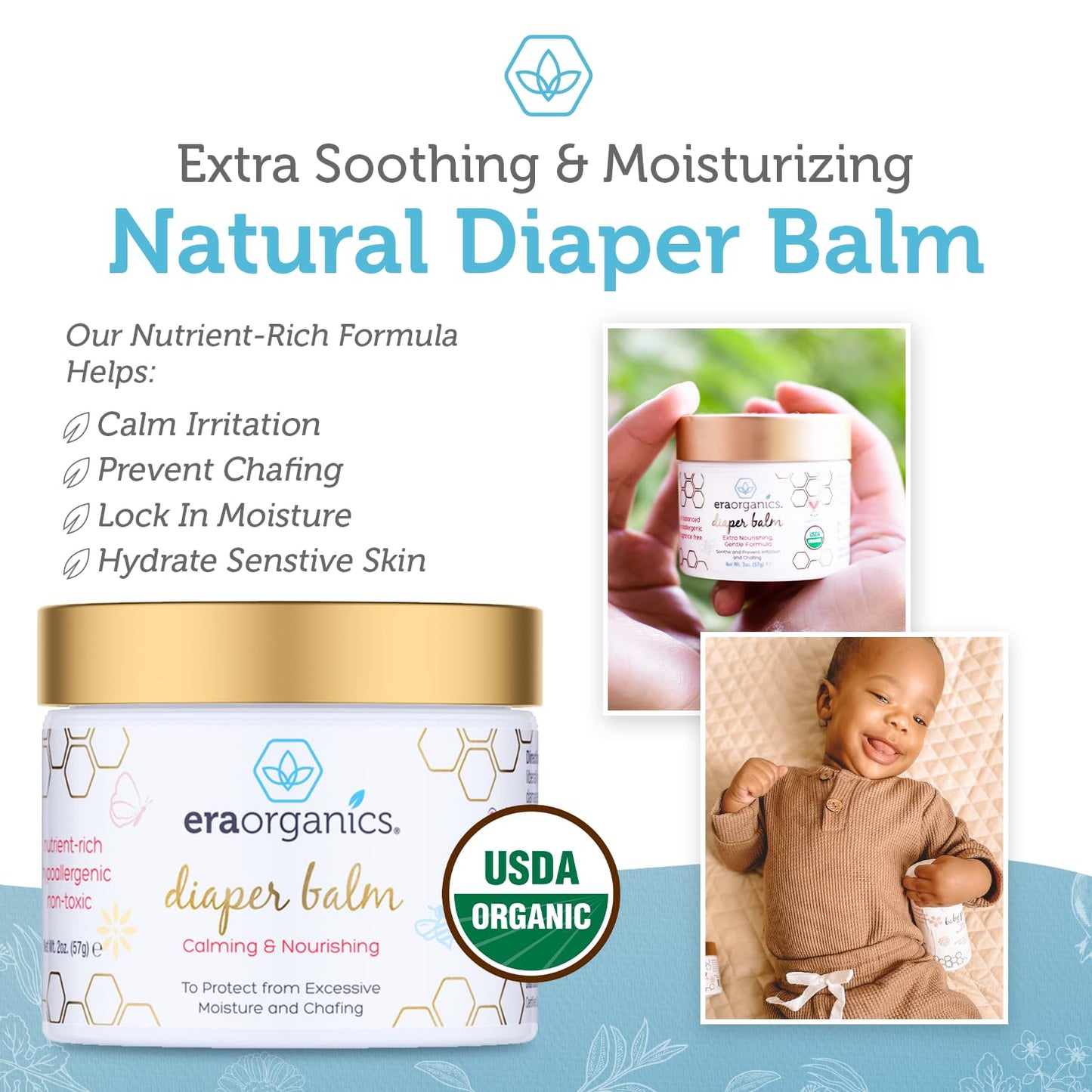 Era Organics Baby Diaper Balm -Extra Soothing and Nourishing