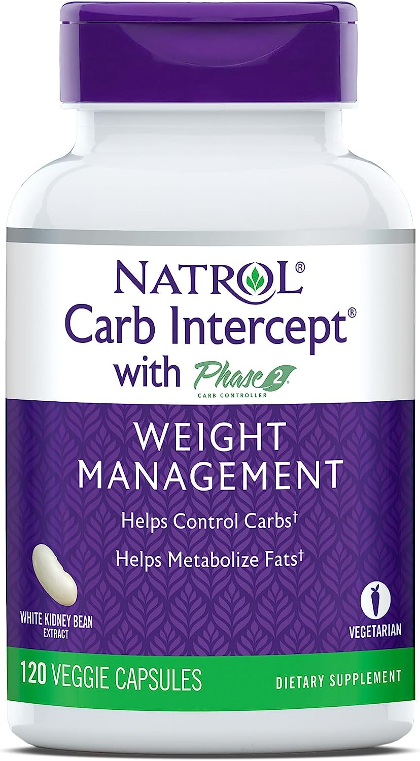 Natrol Carb Intercept Capsules with White Kidney Bean Extract 120 Count