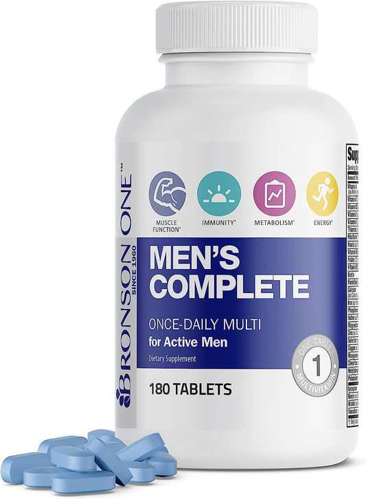 Bronson ONE Daily Men’s Complete Multi for Active Men, 180 Tablets