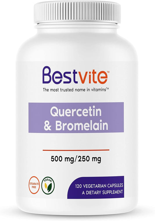 BESTVITE Quercetin with Bromelain 500mg/250mg (120 Vegetarian Capsules)