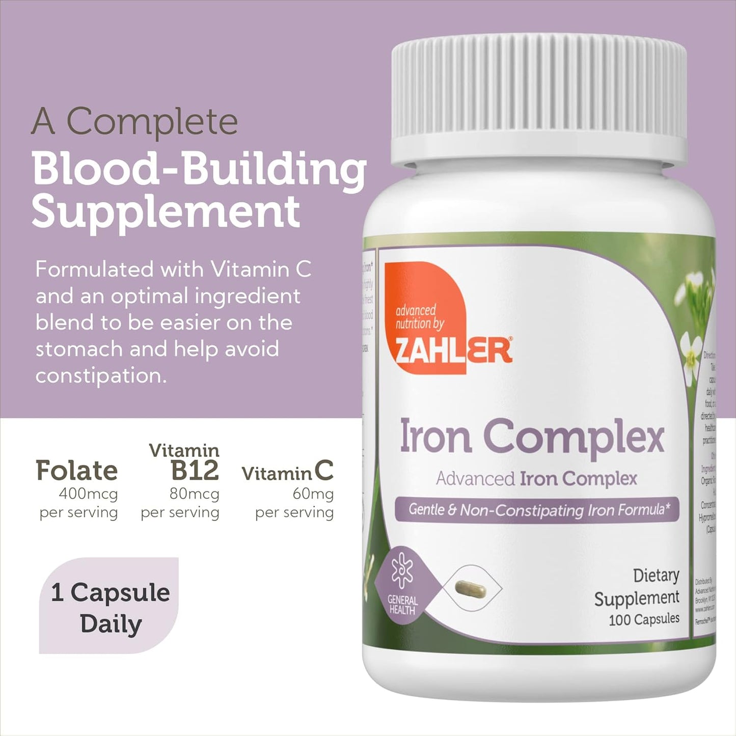 Zahler - Iron Supplement with Vitamin C - 100 Count