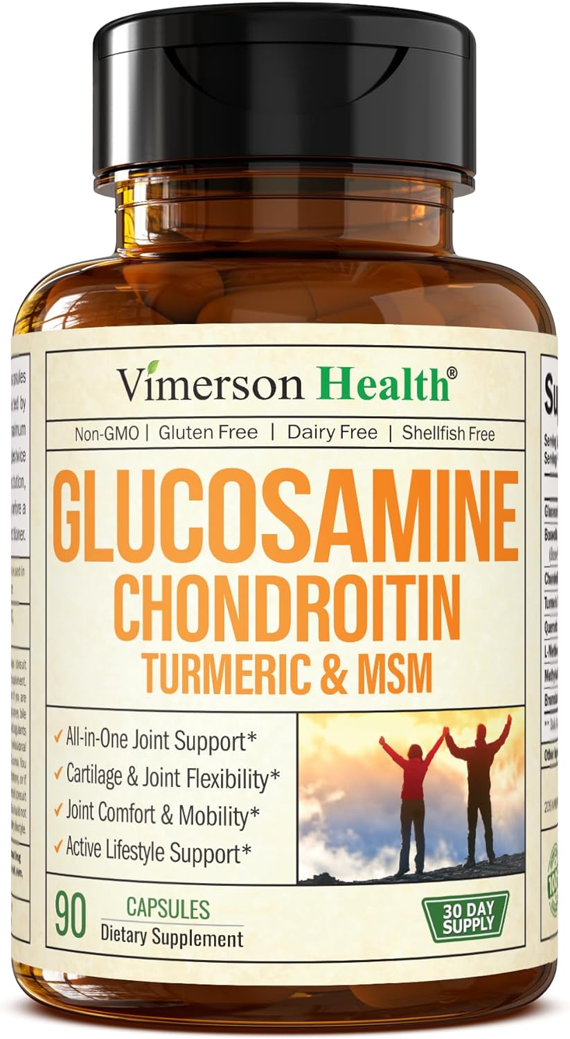 Glucosamine Chondroitin MSM Turmeric Boswellia - Joint Support Supplement 90 Capsules