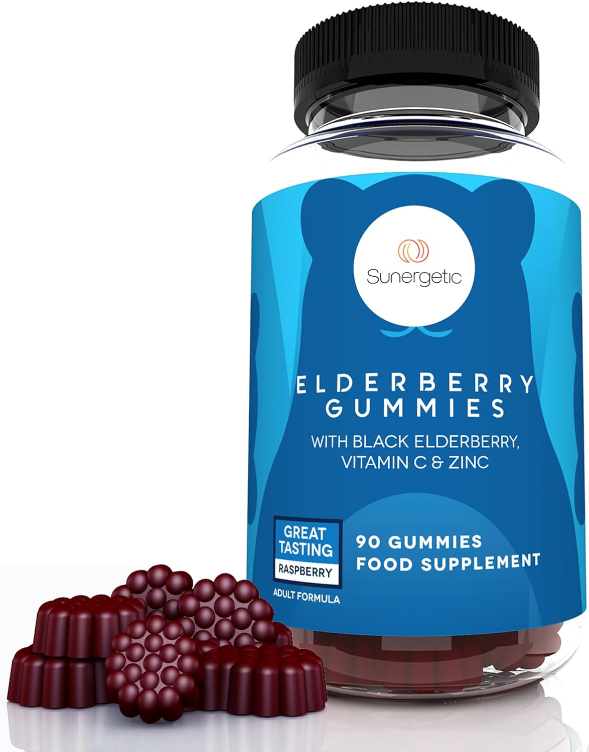 Premium Black Elderberry Gummies – Black Elderberry with Vitamin C & Zinc - 90 gummies