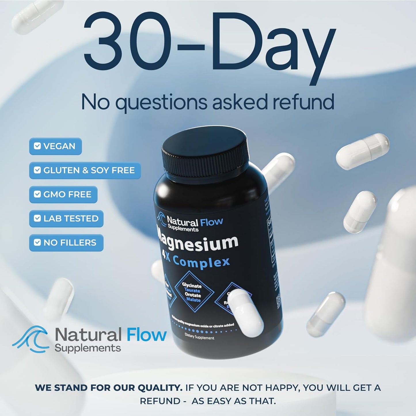 Natural Flow 4X Magnesium Supplement - 120 capsules