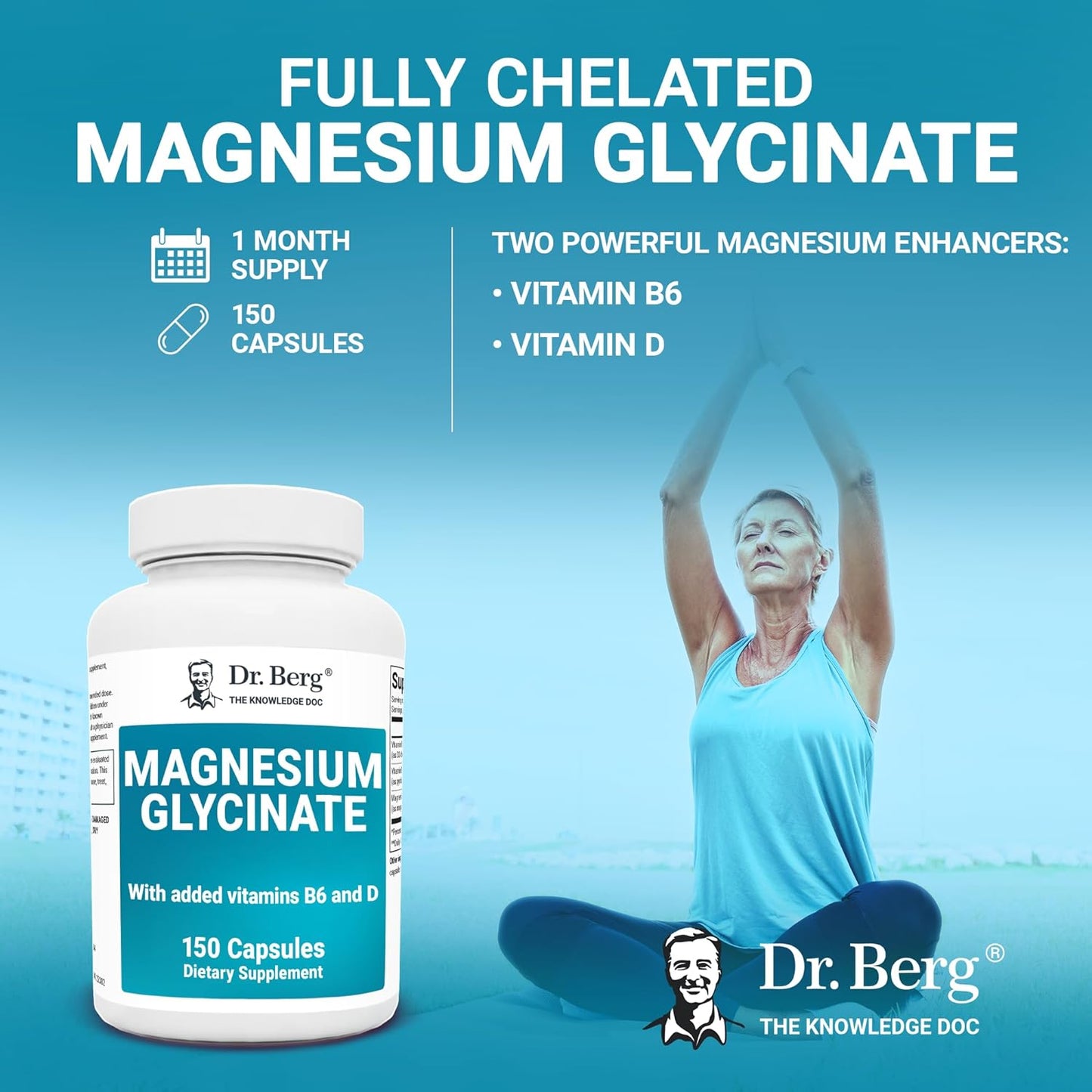 Dr. Berg's Magnesium Glycinate 150 Veg Capsules