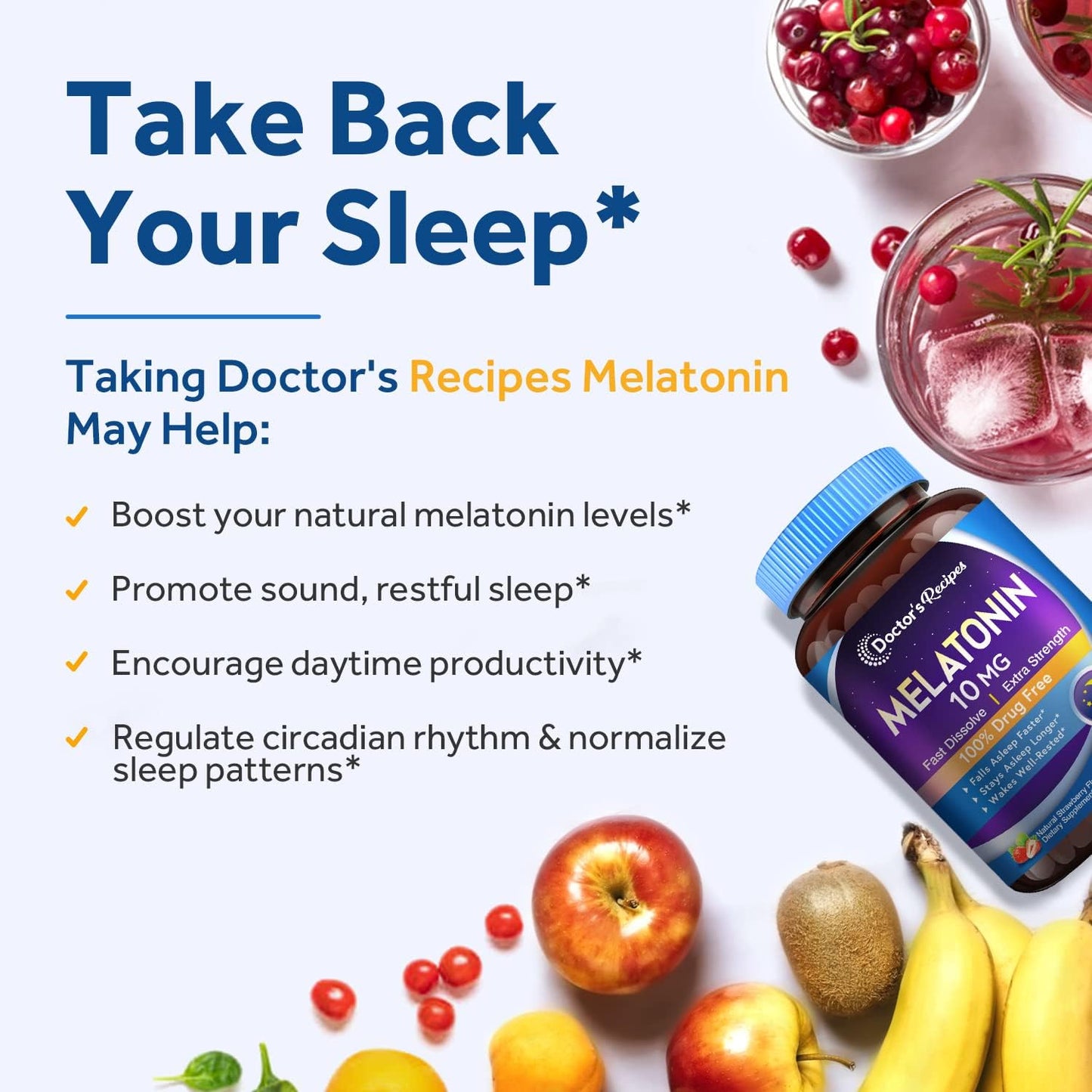 Doctor‘s Recipes Melatonin 10 mg Fast Dissolve 120 Tablets