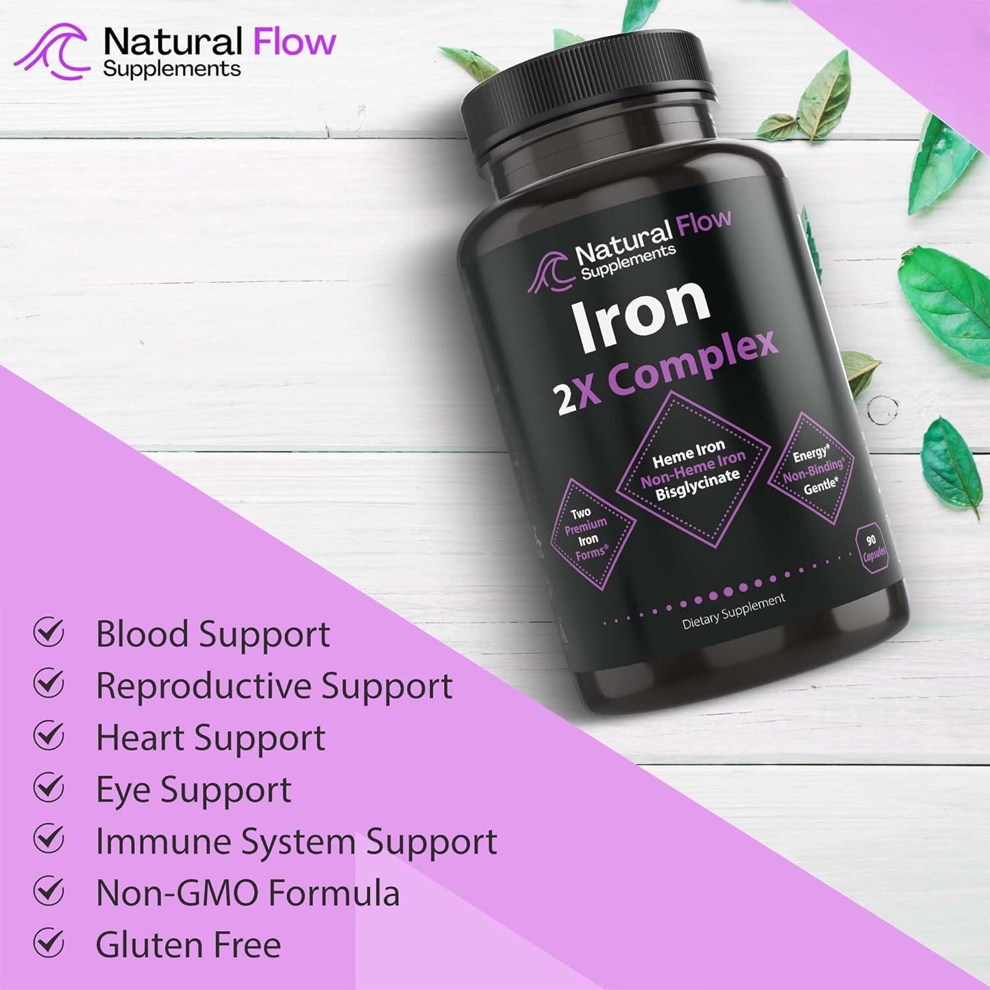 Iron Supplement 2-in-1 Complete Complex - 90 Capsules