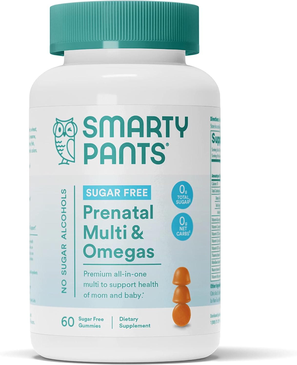 SmartyPants Prenatal Vitamins for Women, Sugar Free Gummies 60 count