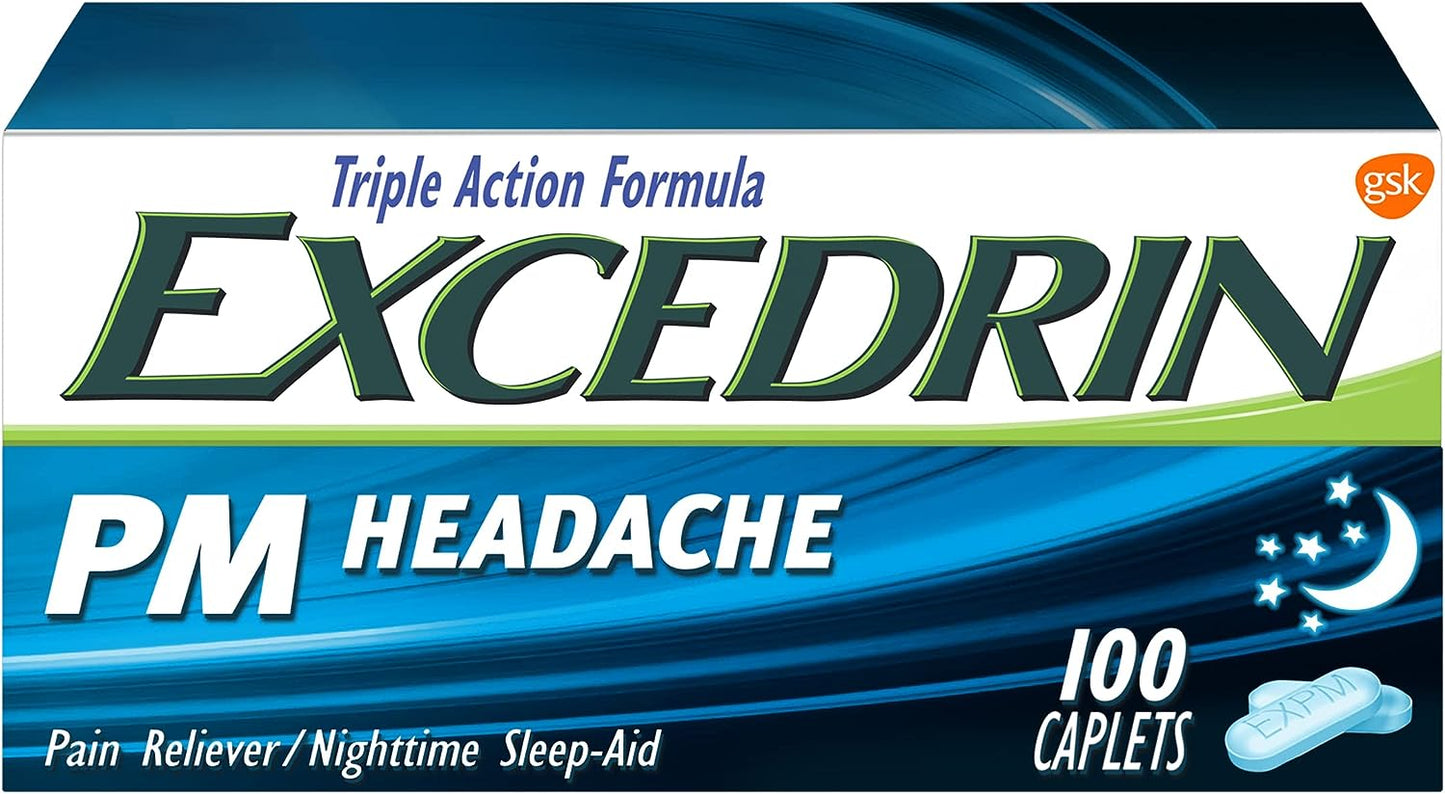 Excedrin PM Sleep Aid with Headache Relief Caplets  - 100 Count