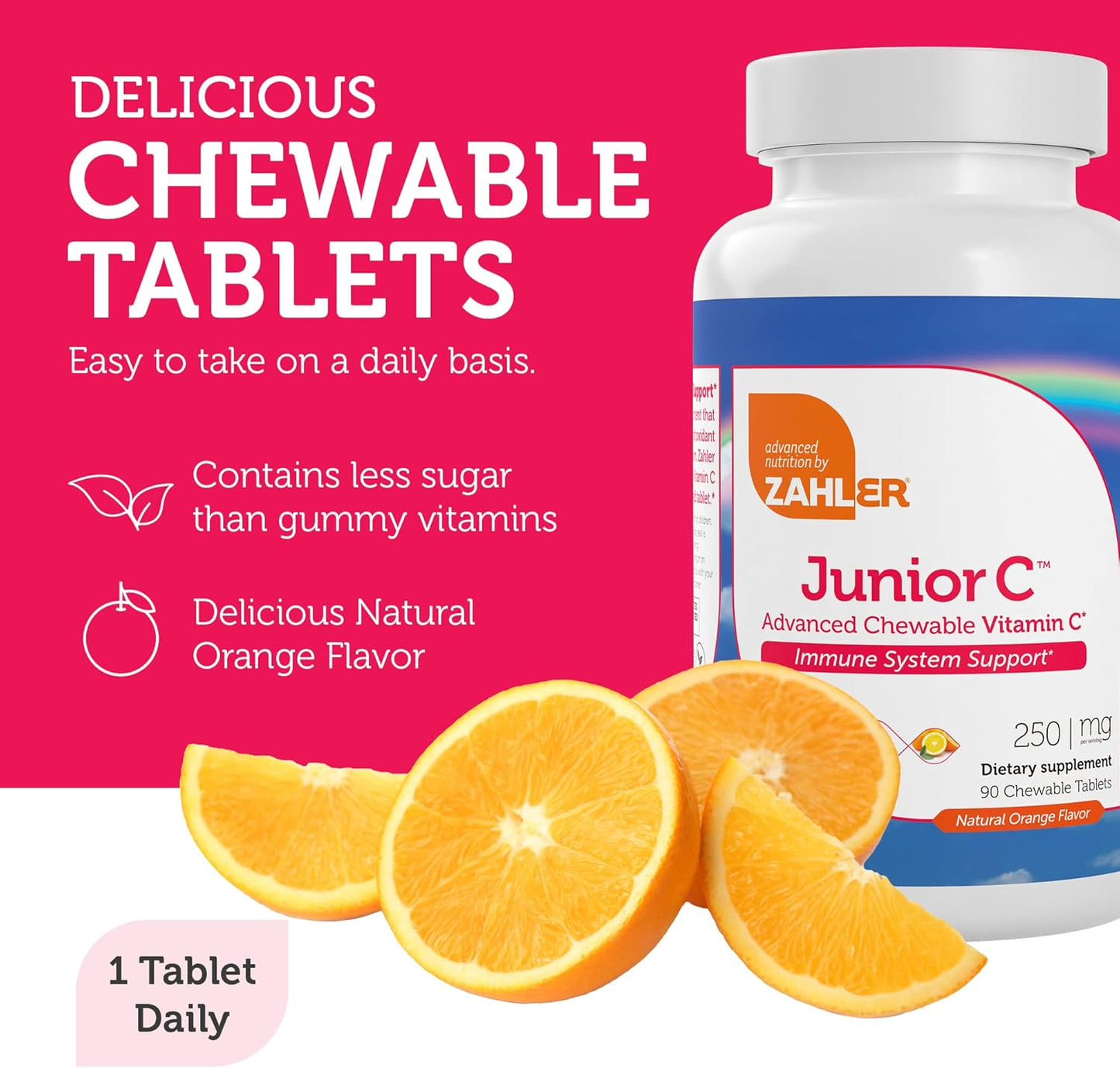 Zahler Junior C Advanced Chewable Vitamin C for Kids (90 Count)