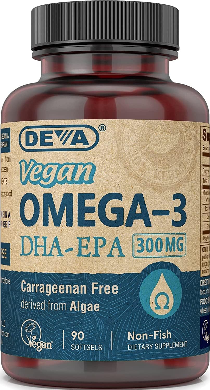 DEVA Vegan Omega-3 DHA EPA Supplement 90 Softgels