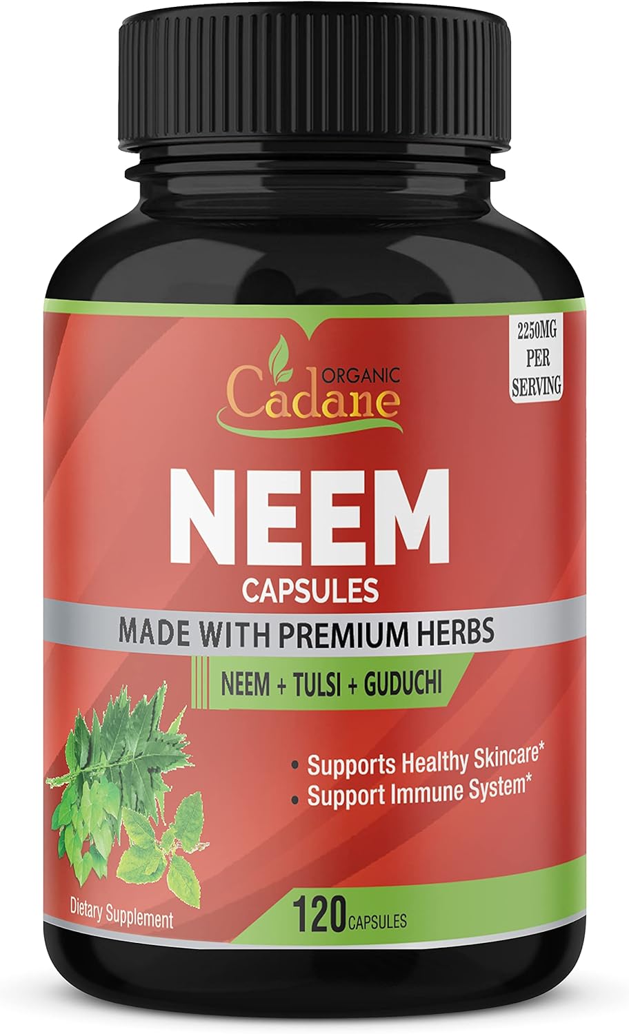 Organic Cadane Neem Leaf Supplements 120 Capsules