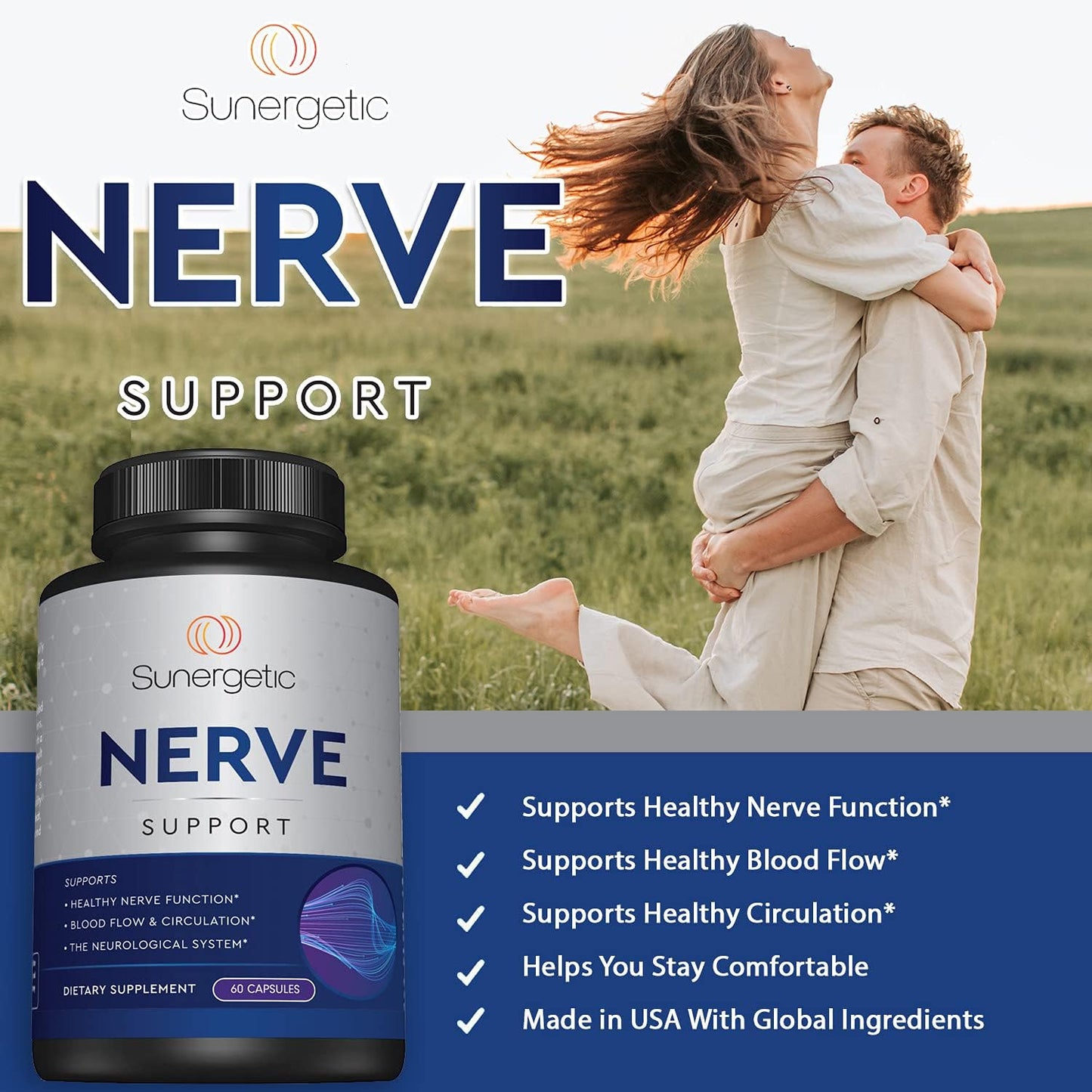 Premium Nerve Support Supplement – with Alpha Lipoic Acid (ALA) 600 mg, 60 Capsules