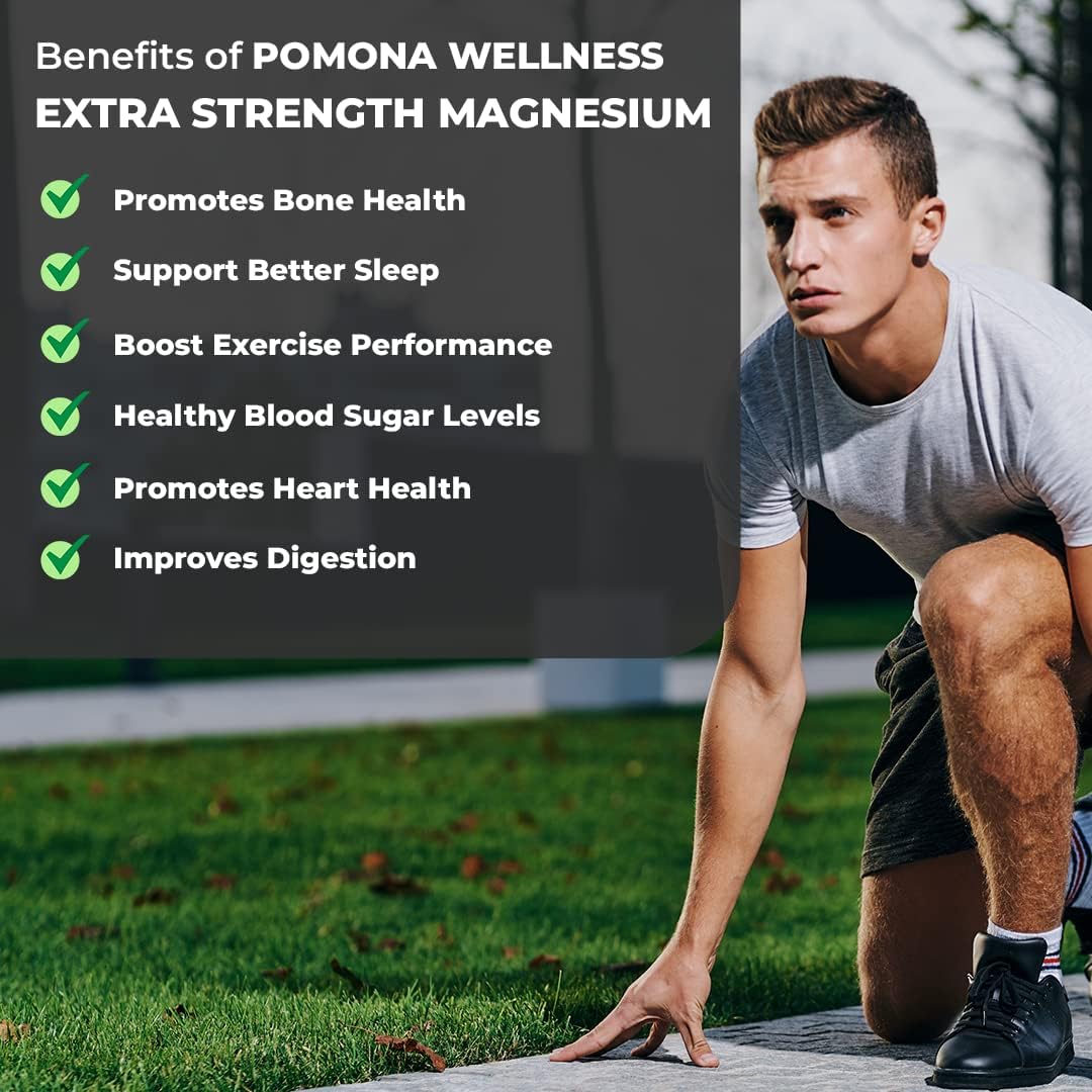 Pomona Wellness Magnesium Supplement, Extra Strength 60 capsules