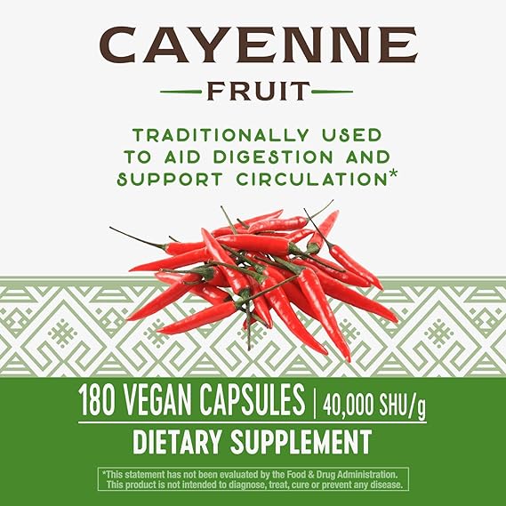 Nature's Way Cayenne Pepper,180 Vegetarian Capsules