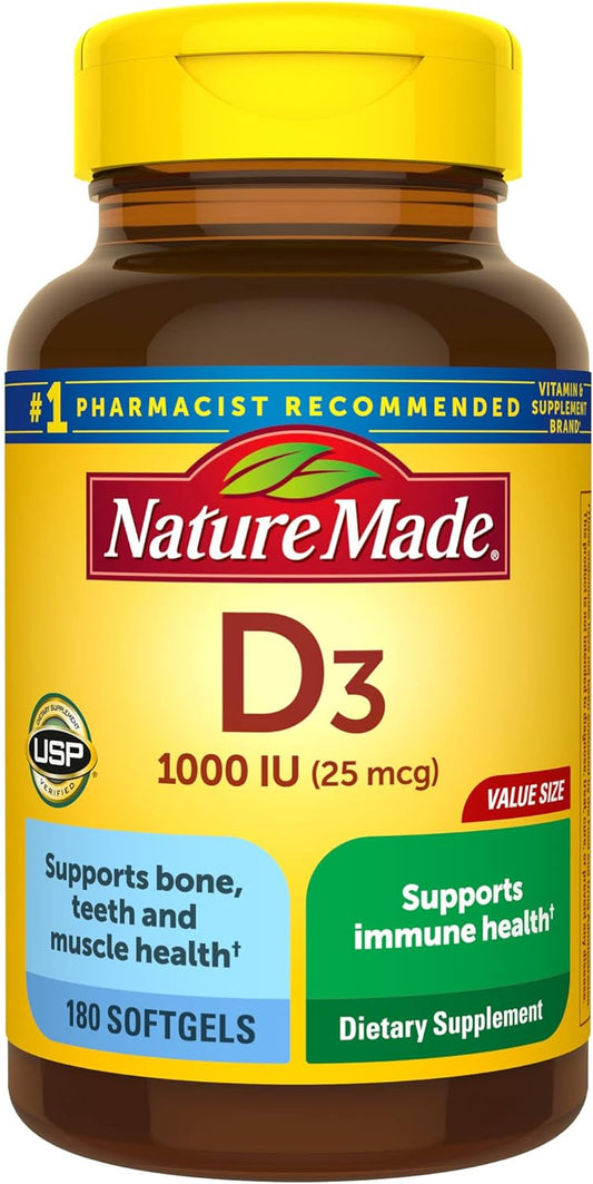 Nature Made Vitamin D3 1000 IU 180 Softgels