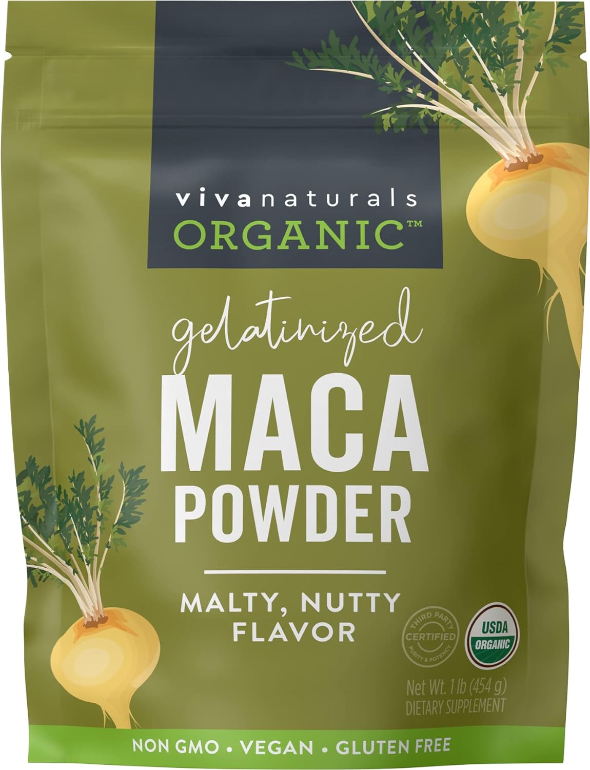 Viva Naturals Organic Maca Powder - Gelatinized Maca Powder Organic