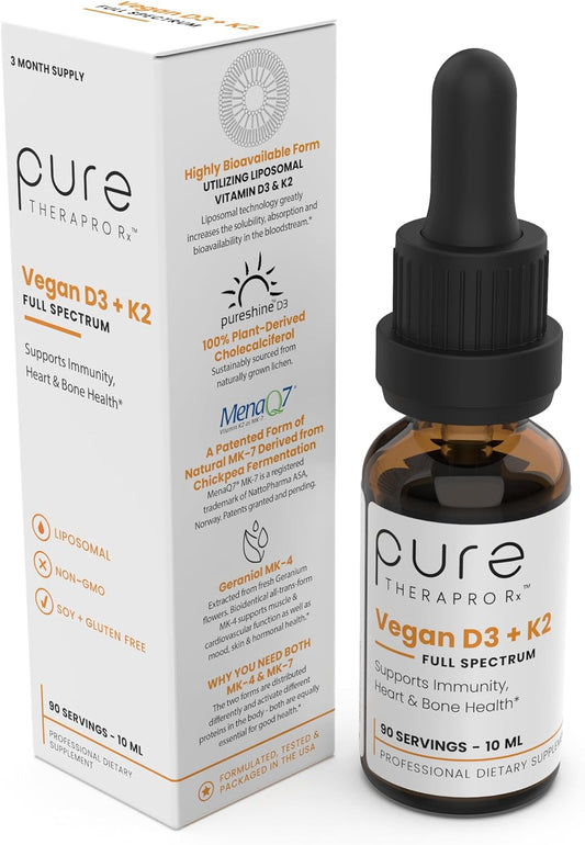 Pure Therapro Rx Vegan D3 + K2 Organic