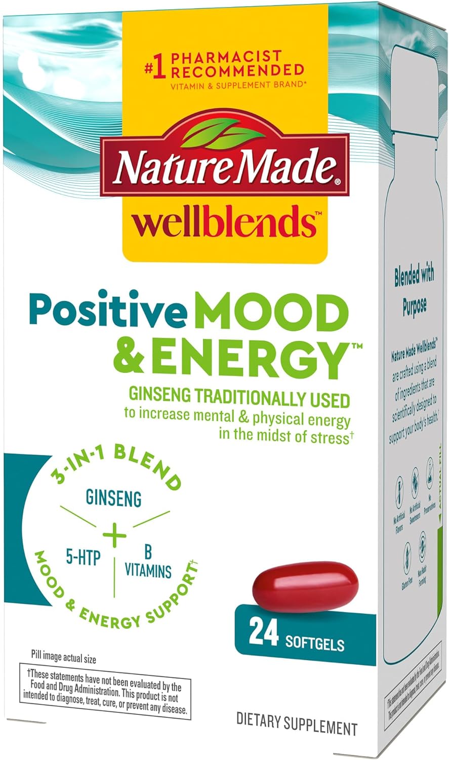 Nature Made Wellblends Positive Mood & Energy 24 Softgels